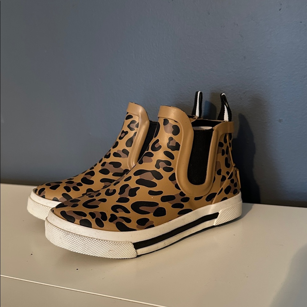 rain boot snow for girls size 8 leopard Print Slip-On boot